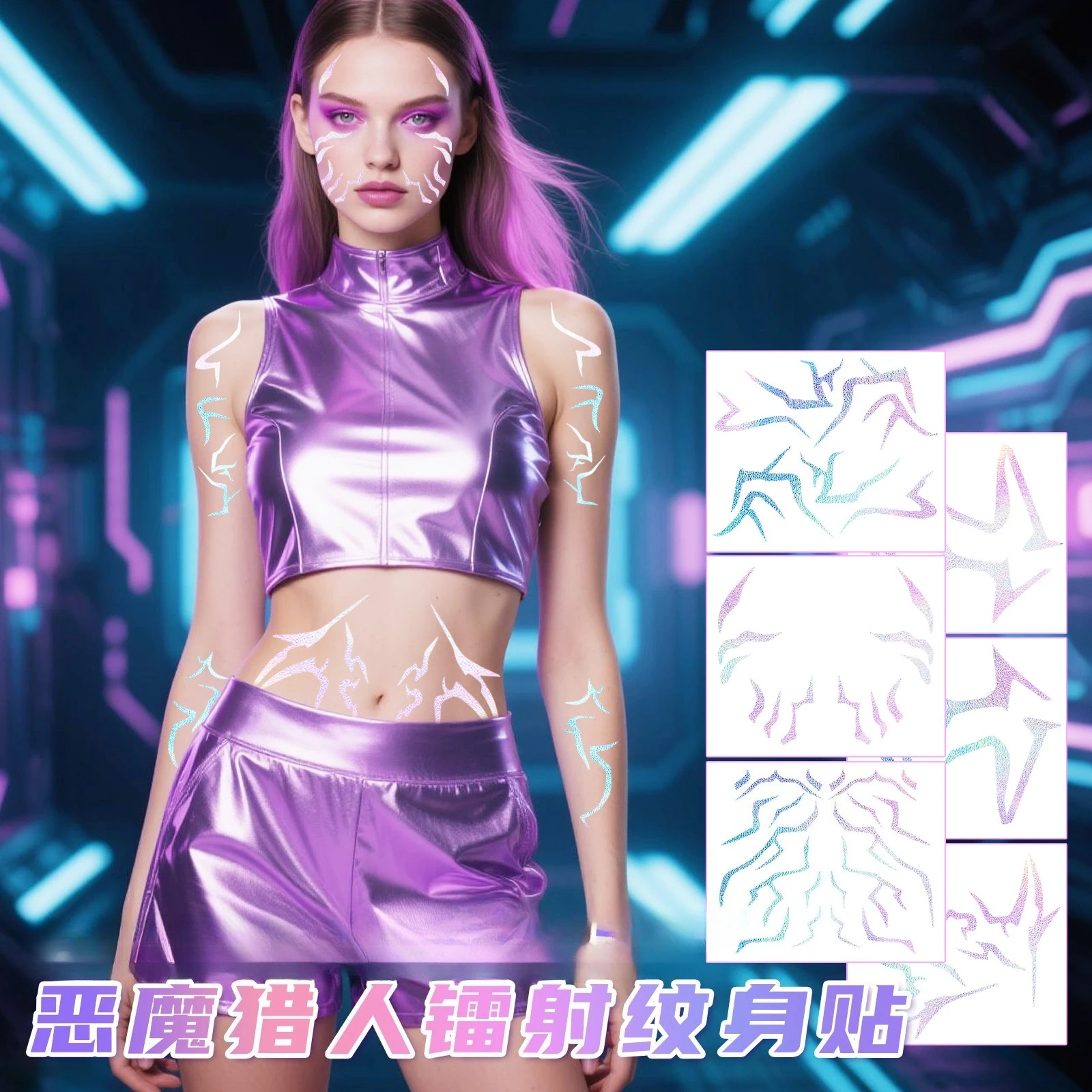 KPop شيطان الصيادين مجموعة الوشم المؤقت رومي و جينو أنماط عيد ميلاد اللباس الداخلي HUNTR/Xi Saja الأولاد هالوين تأثيري رومي الوشم