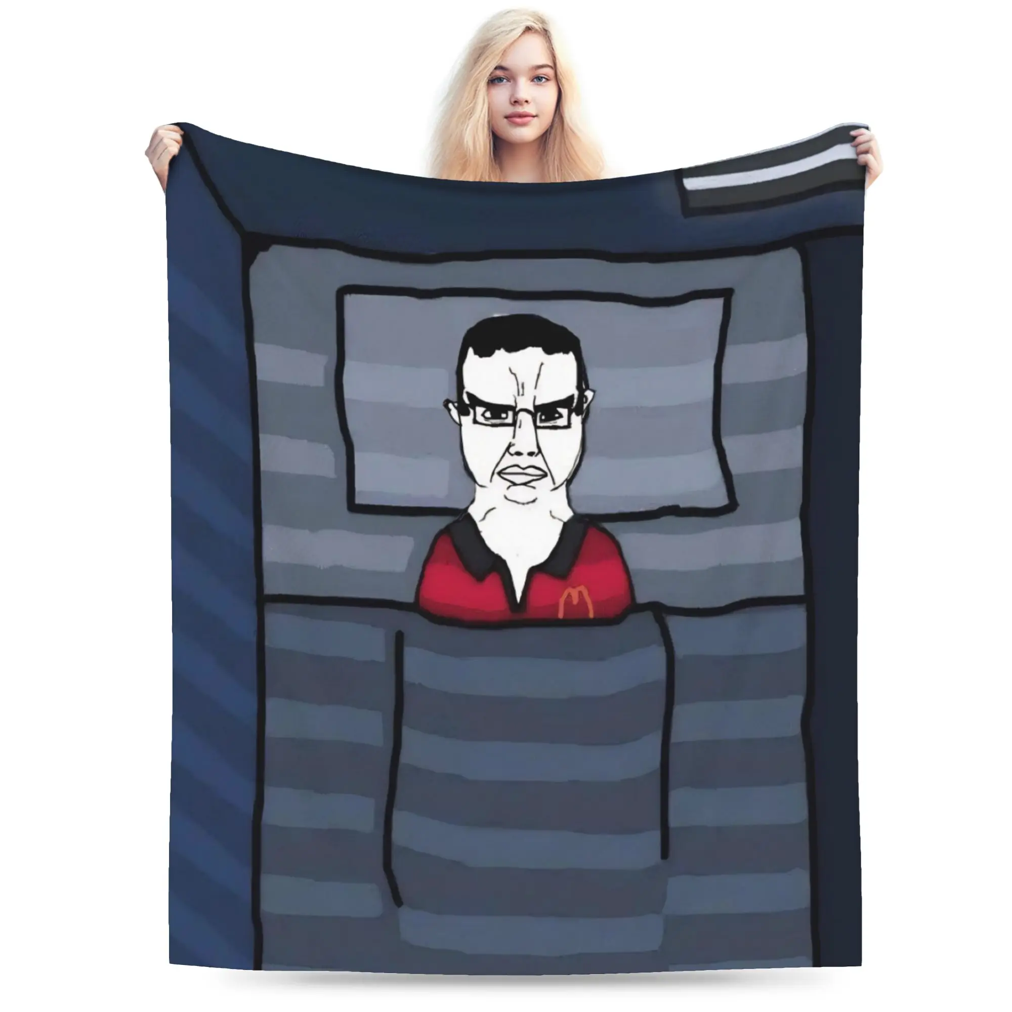 Chudjak Chud Meme  Blanket Fleece  Cozy Super Soft Throw Blankets for Bed Bedspread