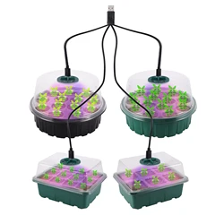 LED Grow Light com Bandeja De Mudas, Iniciador de sementes de plantas, Bandejas De Crescimento De Estufa com Espectro, 6 12 13 Buracos Por Bandeja