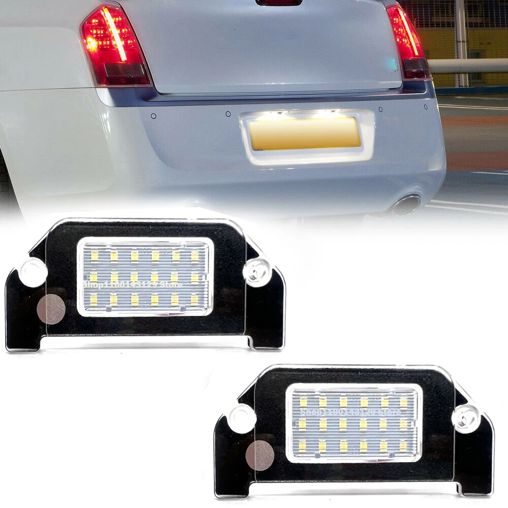 

For Chrysler 300 300C 2005-2014 Chrysler Sebring 2007-2010 LH+RH White Led License Number Plate Light Car tail Lighting Source