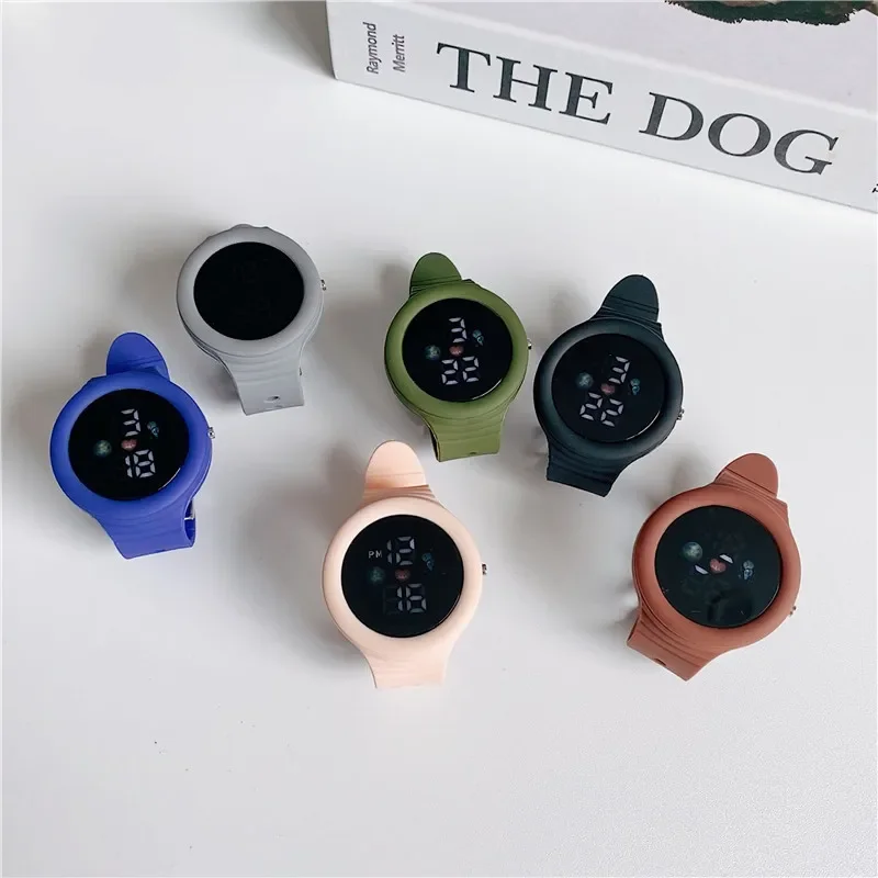 Simple Round Watch Luminous LED Dial Casual Multifunction Clock Outdoor Rubber Strap Fashionable Waterproof Watch for Men