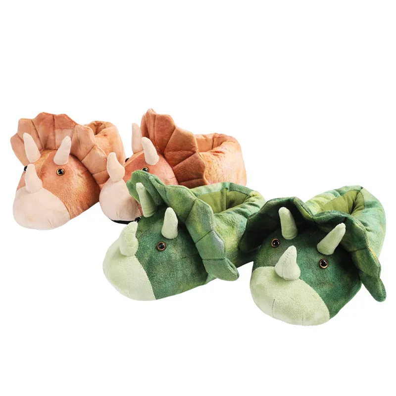 Nuove donne di arrivo Creative dinosaur Cotton Home Slides Unisex One Size peluche Furry Warm Animal Slides Dragon Cozy Shoes