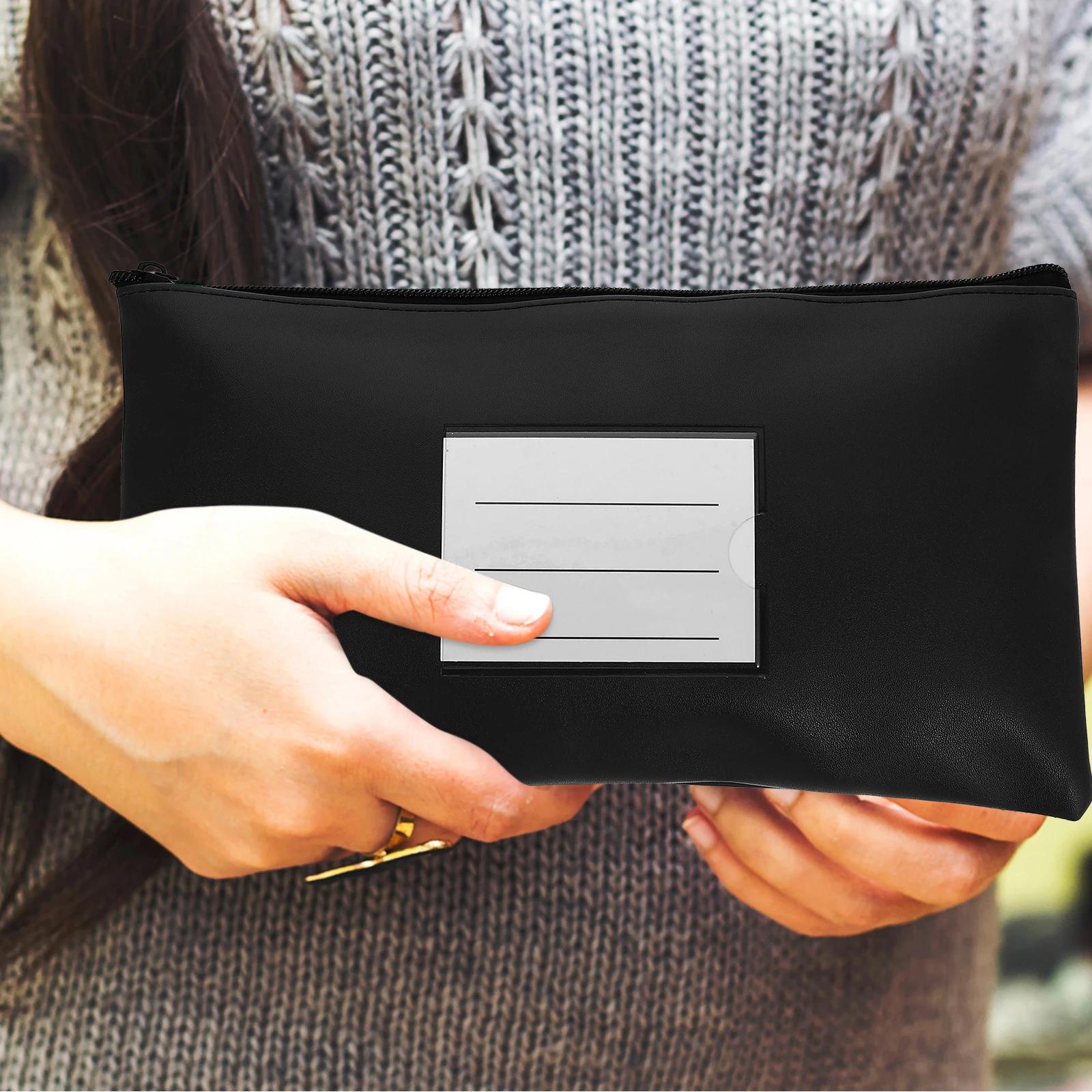 

Portable Zipper Bill Receipt Pouch Money Holder Foldable Document Bag For Office Business Travel Storage Cash Certificates