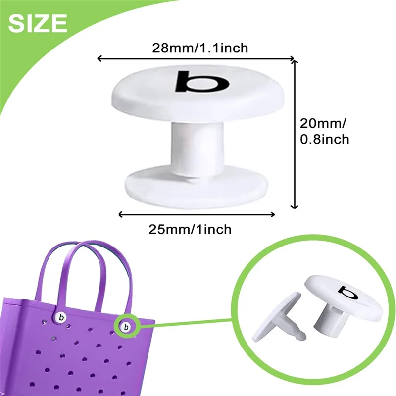 

【SEE】Replacement Rivets White Buttons For Bogg Bags For Beach Bag Handles Accessories 16 PCS For Wit Tote Bag Straps