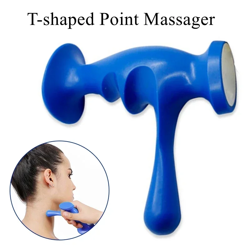 T-shaped Point Massager Reflexology Acupuncture Stick Pain Relief Press Trigger Point Body Roller Massager Back Massager Tools