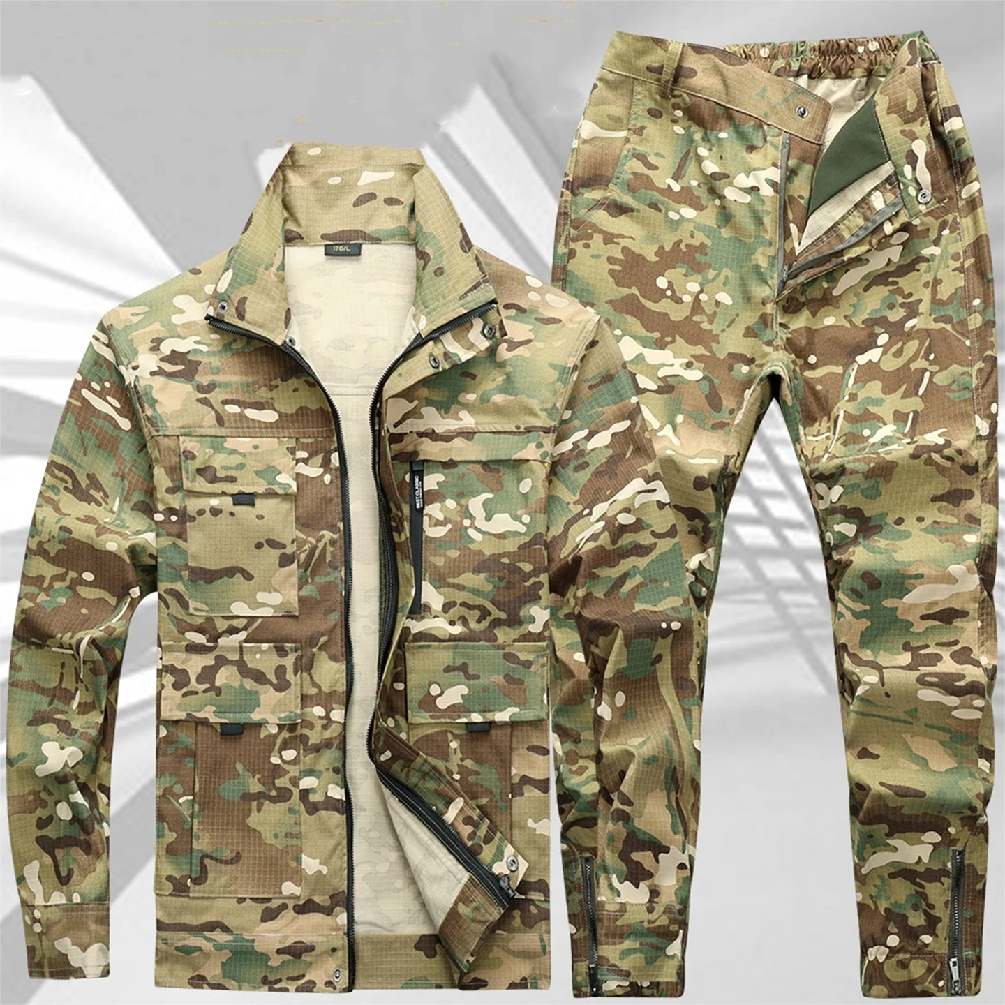 

Camouflage Suit Wear-Resistant Mesh Tear-Resistant Workwear Outdoor Mountaineering Camping Training Uniform