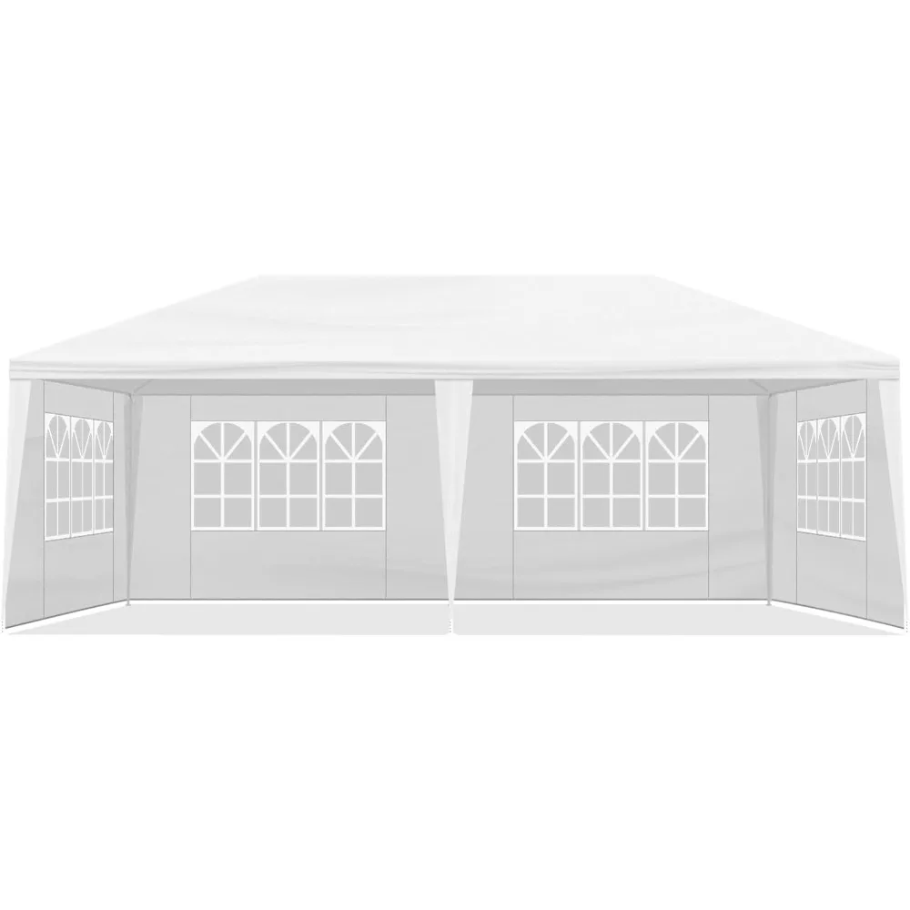 

10x20 Outdoor Party Tent with 4 Removable Sidewalls & Transparent Windows Outside Gazebo Canopy Tent Event Tent for Wedding, Bir