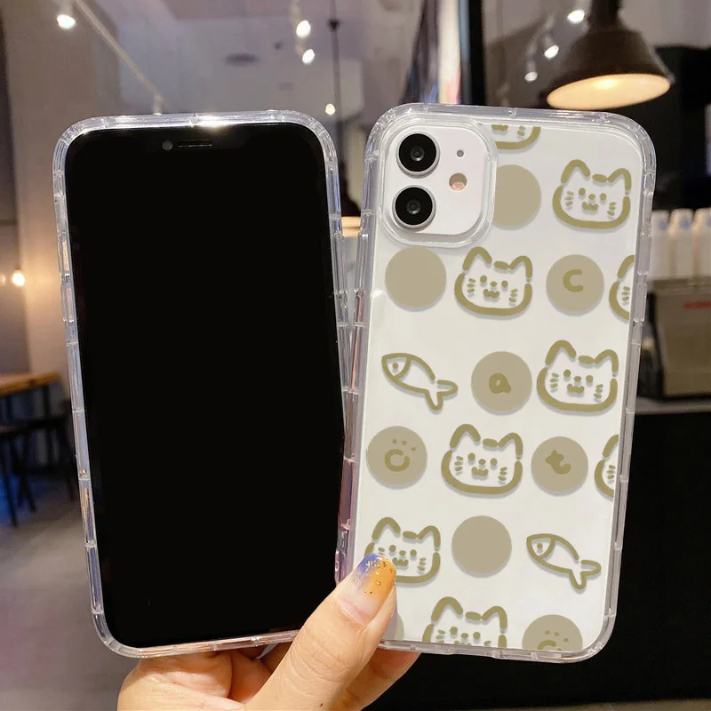 جميل ذهبية القط قضية الهاتف آيفون 17 برو ماكس 16 15 14 13 12 11 برو ماكس حافظة آيفون 17Air 7 8 Plus SE غطاء جرلي الهدايا