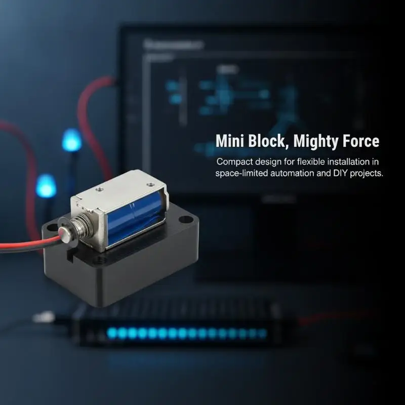 Mini Push-Pull Frame Solenoid Electromagnet DC 3V 5V 12V 4mm Stroke Low Power Consumption for DIY Electronics Projects