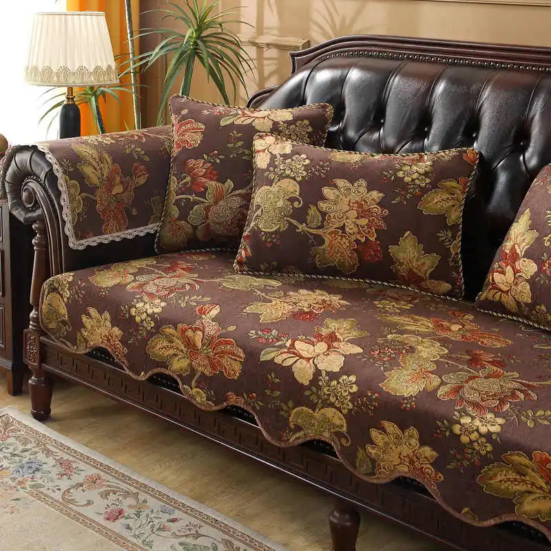 Luxury Jacquard Sofa Cover Living Room Couch Cushions Retro Seat Cover Home Decoration Anti-slip Chenille Sofa Protective Covers