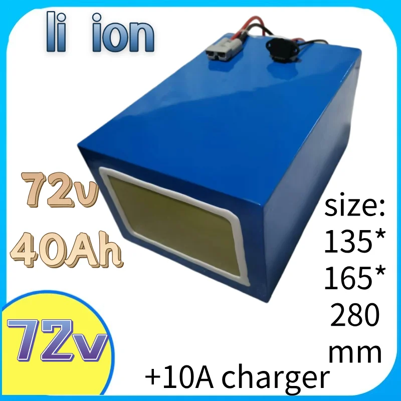 72V 40Ah Lithium Ion Battery BMS 20S for 2000W 3500W 7000W Scooter Inverter Motorcycle with +10A Charger
