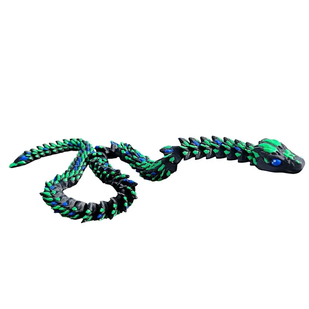 Simulated Eye 3D Printed Snake Snake Baby Laser 3D Printed Diceratops Snake Poseable Joints Sparkling 3D Articulated Snake Toys