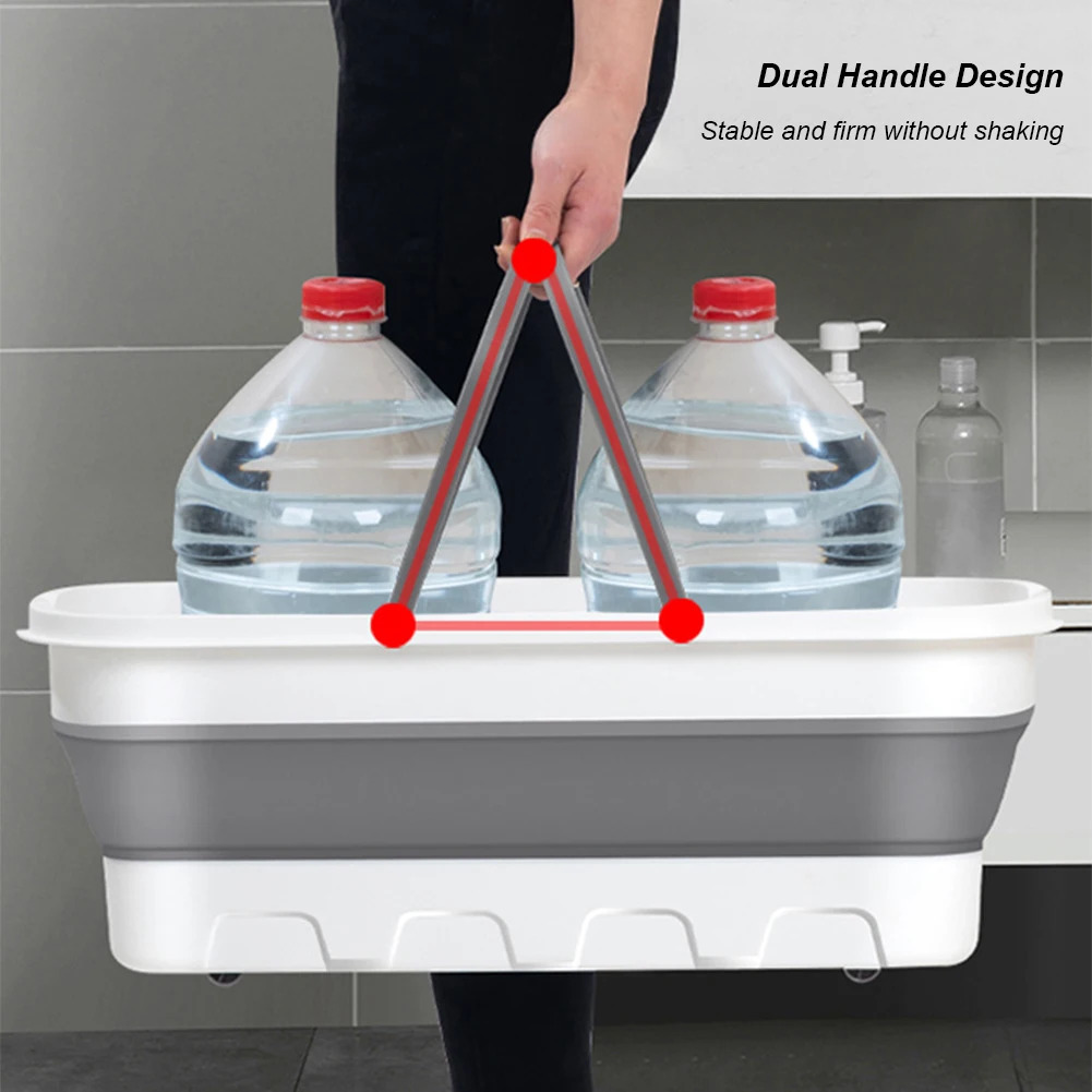 Foldable Mop Bucket Portable Collapsible Washing Basin Car Washing Bucket with Handle Large-capacity Laundry Cleaning Barrel