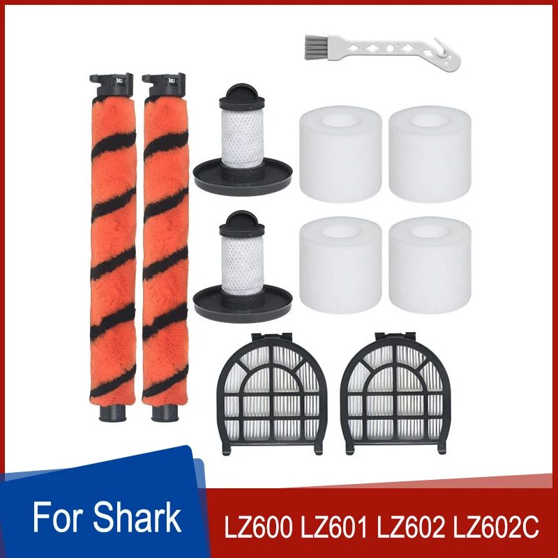 Replacement Parts Kit For Shark LZ600 LZ601 LZ602 LZ602C Vacuum Cleaner Soft Brush Pre-Motor Filter Post-Motor Hepa Foam Filters