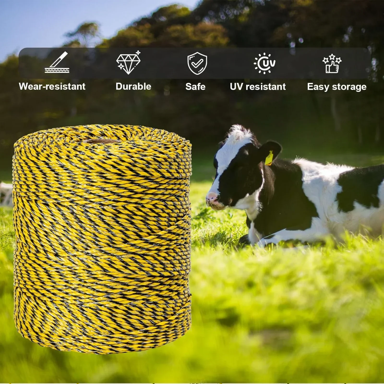 400 Meters Electronic Fence Rope Wire 9 Stainless Steel Strands for Reliable Conductivity and Rust Resistance Farm Tool Parts