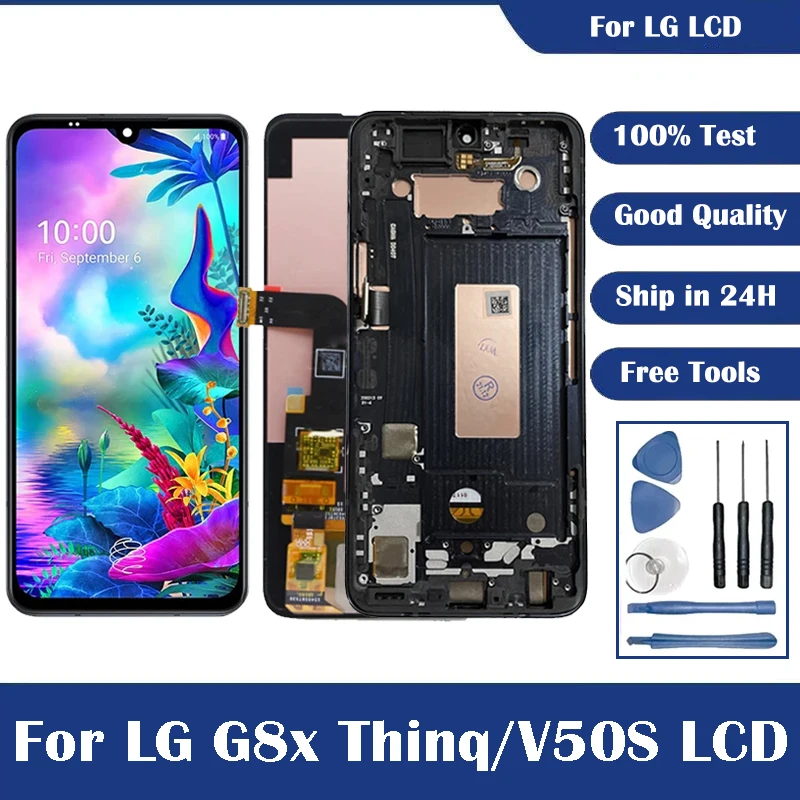 Super AMOLED For LG G8S ThinQ LM-G810 LMG810 LMG810EAW LCD Display Touch Screen Assembly For LG G8 G8X V50S LCD Replacement