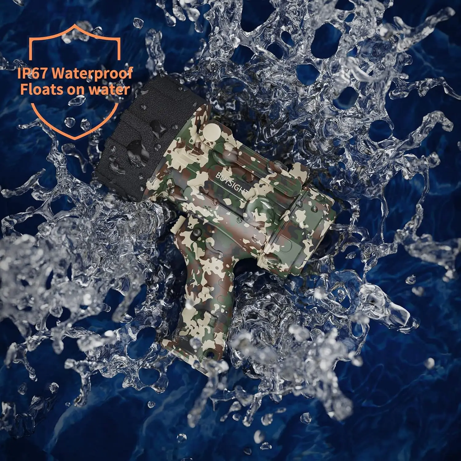 Lampe de poche à projecteur rechargeable, lumière de chasse étanche de 10000 000 lumens avec lentille rouge (vert camouflage)