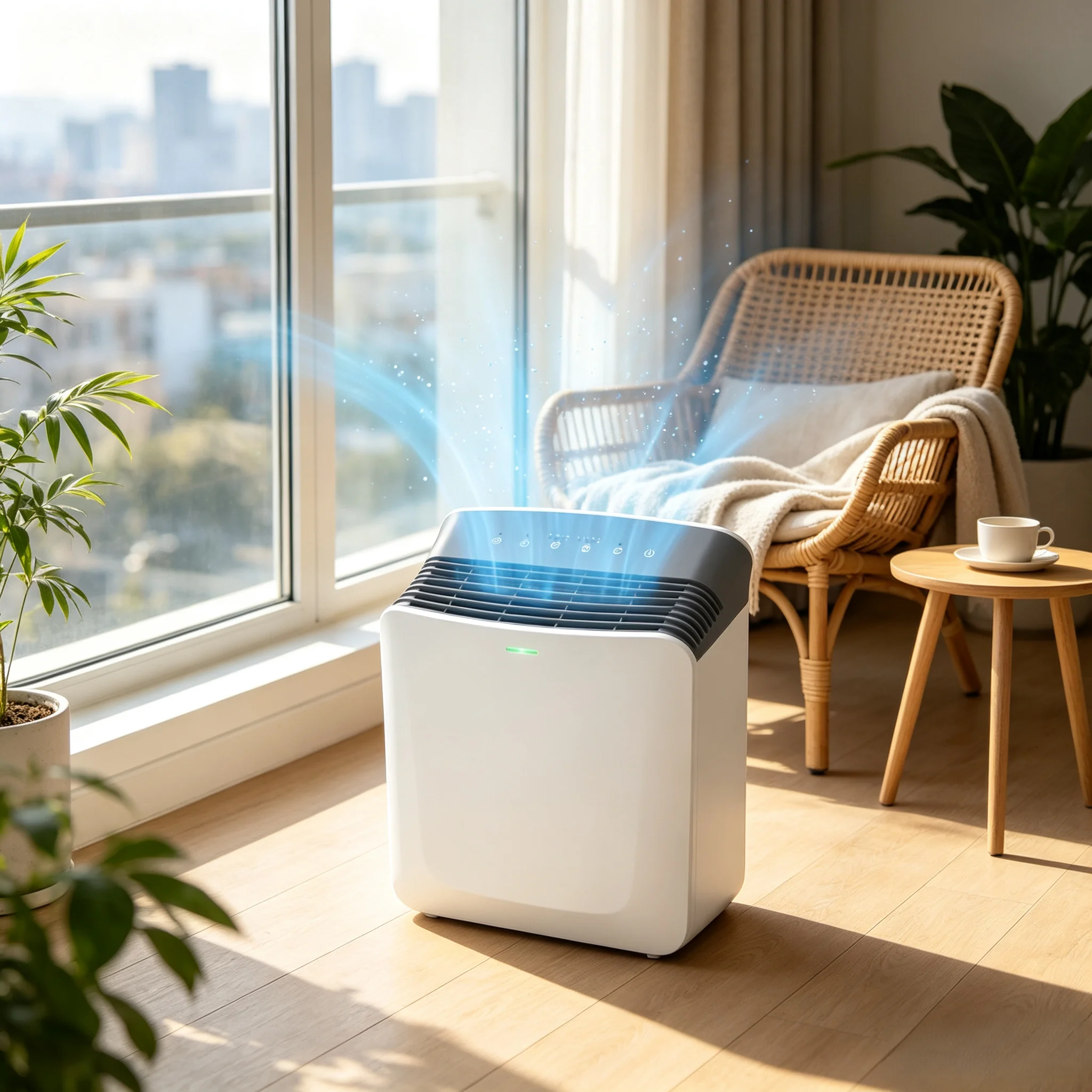 Home HEPA Air Purifier, 3-in-1 Filter Quiet Air Purifier; Removes Pet Dander, Smoke Odors, Dust, and Unpleasant Odors; Suitable for Bedrooms, Kitchens, and Children's Rooms