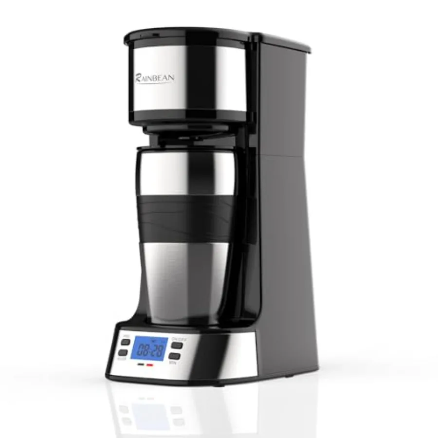 

Programmable Single-Serve Coffee Maker with Timer Auto Start/Off 14 Oz Ccity 700W Quick Brewing Compatible with Ground Coffee I