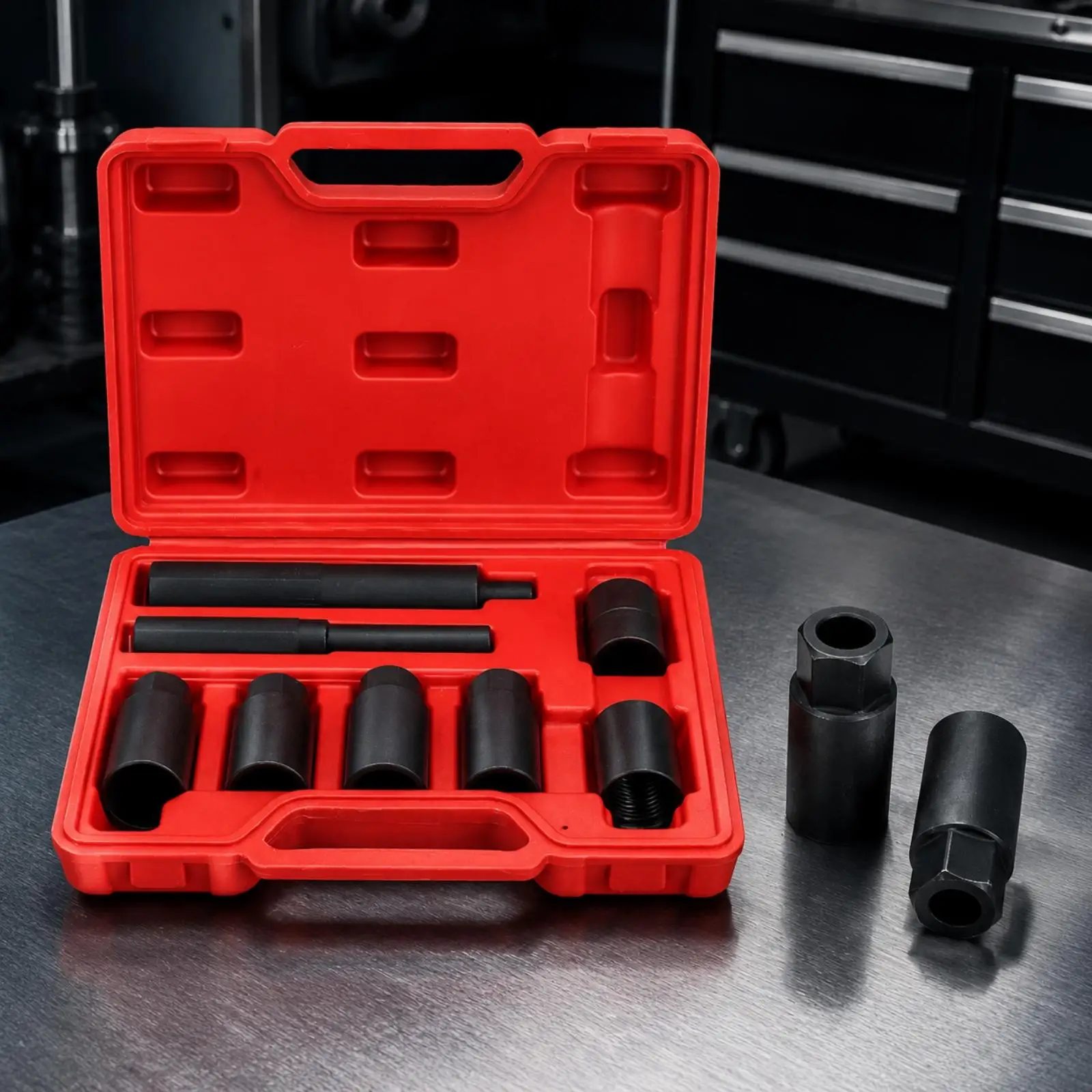 Car Tire Lock Nut Wrench Tool Chrome Moly Steel Lug Nut Remover Socket Set with 1/2 Inch Drive Handle and Molded Carry Case