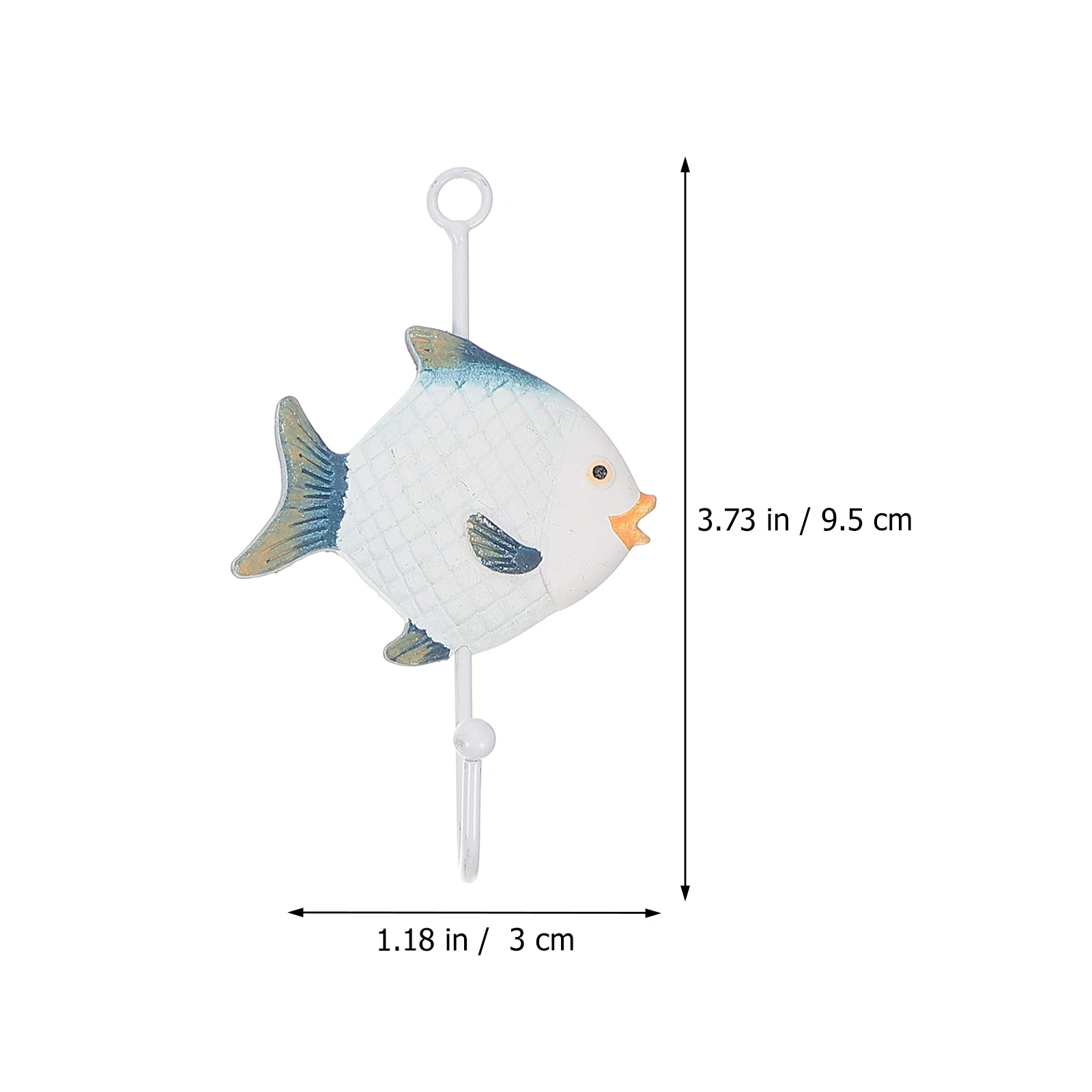 

9pcs Retro Hooks Seaside Theme Colorful Iron Wood Multi-function Household Storage Wall Mount Decorative