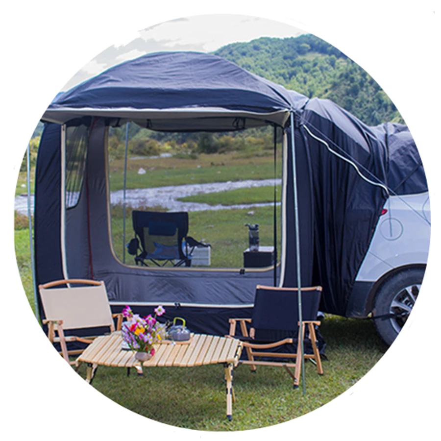 Outdoor SUV Car Rear Extension Tent  Side Pop-Up Camping  With Canopy Self-Driving Tour Wilderness Anti-Mosquito Sunshade