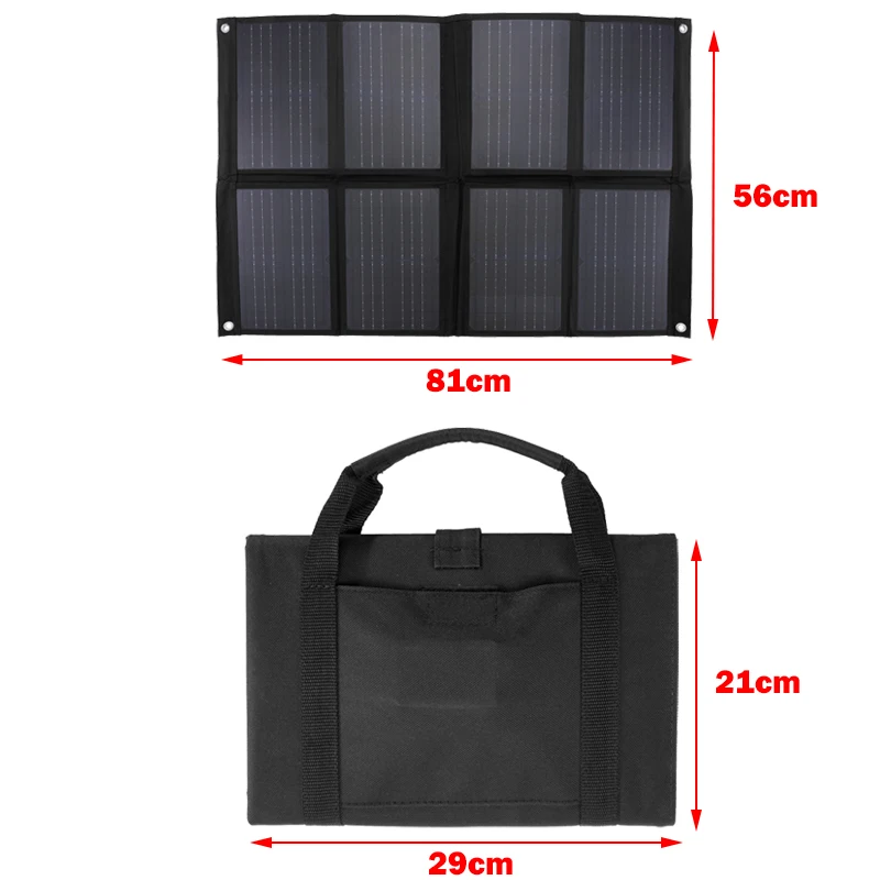 Ładowarka z panelem słonecznym 120 W do akumulatora 12 V Składana płyta słoneczna Podwójne USB + DC Bezpieczne ładowanie Ogniwo słoneczne Ładowarka