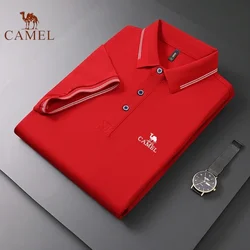 Novedad de verano, Polo de manga corta de CAMEL bordado para hombre, moda informal de lujo, camiseta cómoda y transpirable