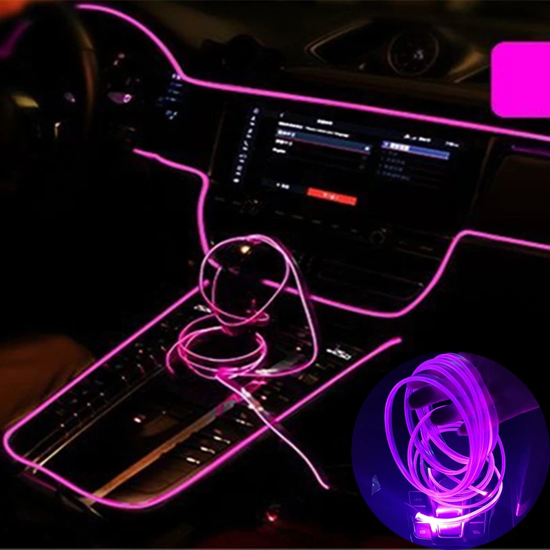 For Mercedes Benz S Class W221 AMG V Vito W447 W640 CL C216 Accessories Car Styling DIY Flexible Neon Strip Car Interior Light