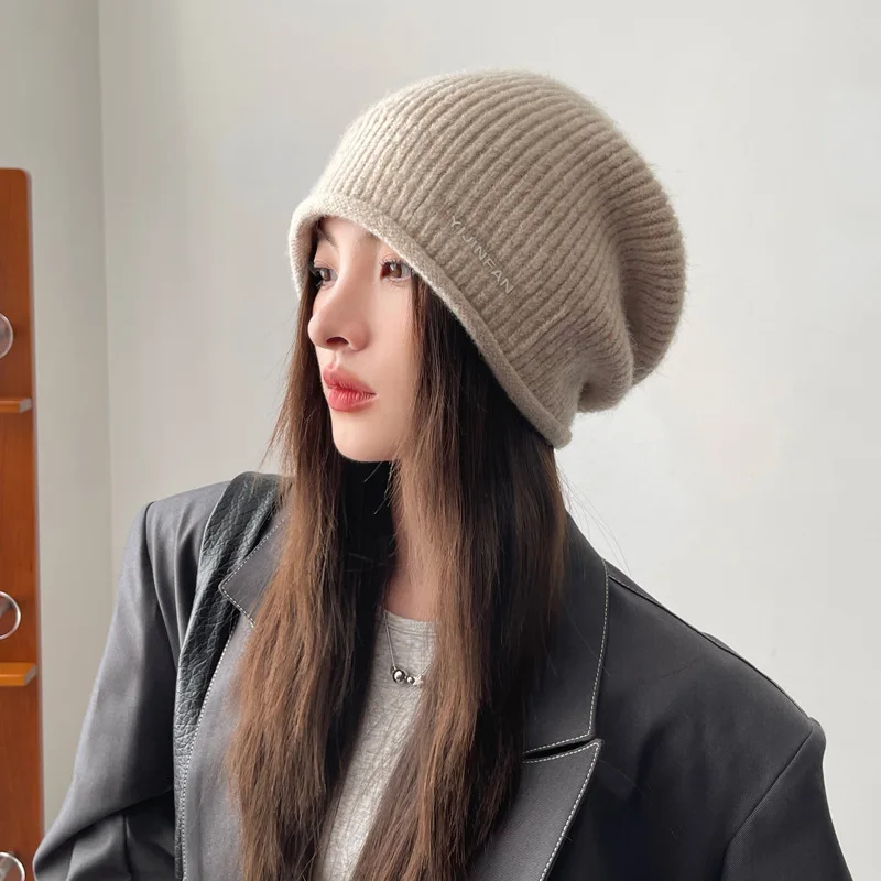 قبعة نسائية، قبعة خريف/شتاء دافئة مقاومة للرياح، منتج عصري جديد: قبعة شتوية تحديد الوجه، قبعة من القماش المحبوك يشبه الصوف