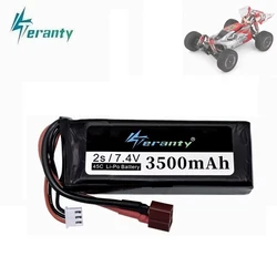 Upgraded 2s 7.4V 3500mAh Lipo Battery For Wltoys 1/14 144001 124016 124017 124018 124019 RC Car Battery Parts With T Plug