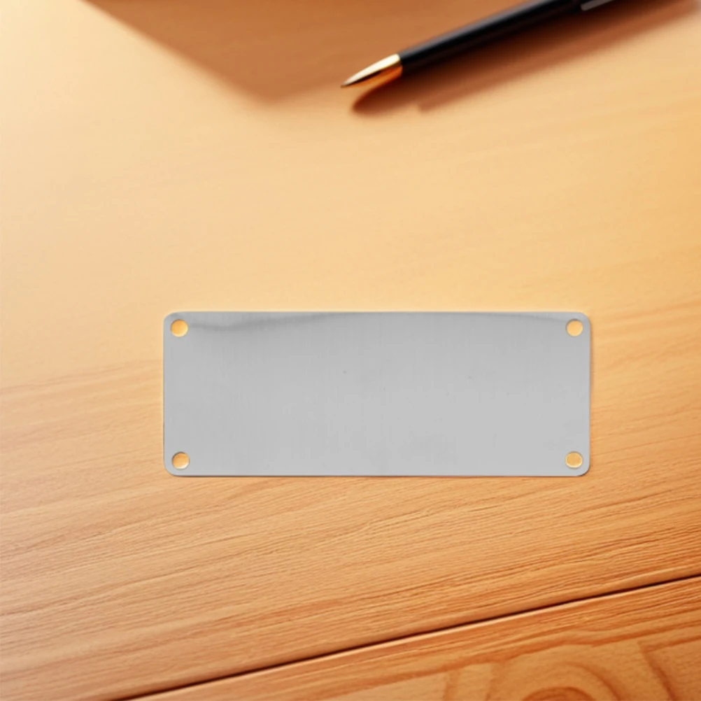 

10 pcs Stainless Steel Nameplate Metal Signage Blank Engraving Plate DIY Door Tag Customizable Engravable for Office