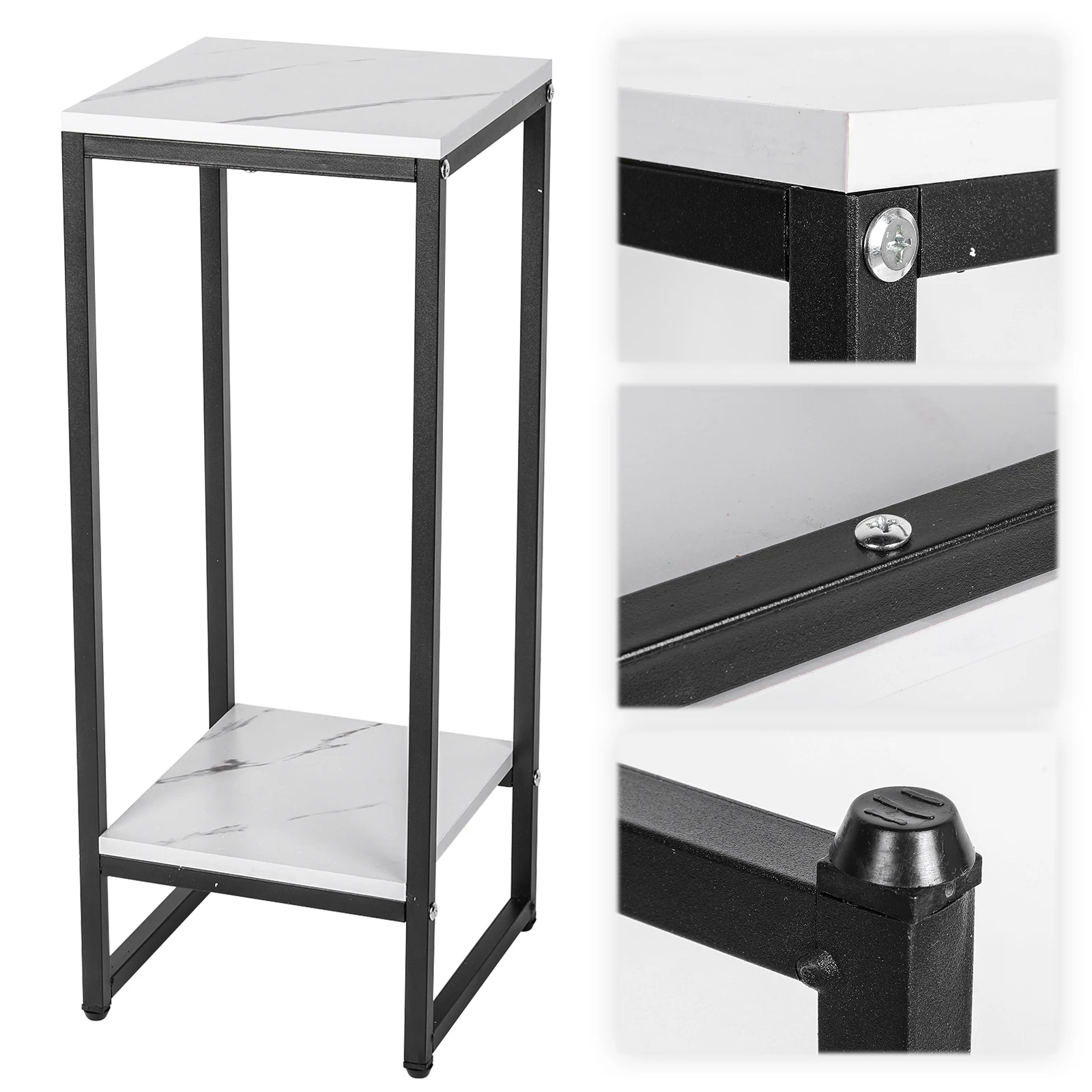 

Двухуровневая металлическая подставка для комнатных растений, декоративная полка для цветочных горшков, стеллаж для цветов для балкона, сада, прихожей