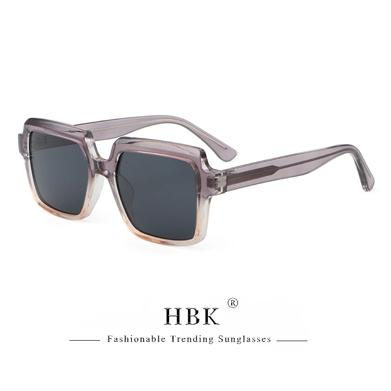 HBK Square Fashion Sunglasses Men Frame Propionic Acid Frame Punk Sun Glasses Women Party Travel High-Quality Eyewear UV400