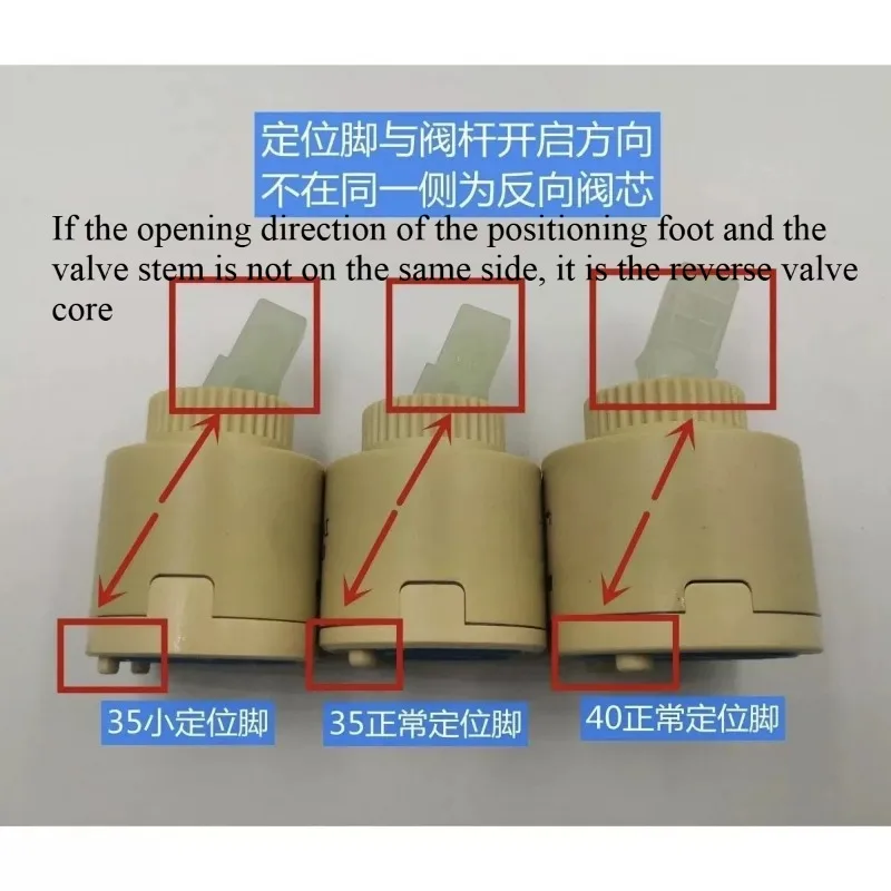 Kitchen Basin Tap Ceramic Valve Cartridge, Hot Cold Mixer Tap Handle Switch Replacement Parts for Shower Faucet
