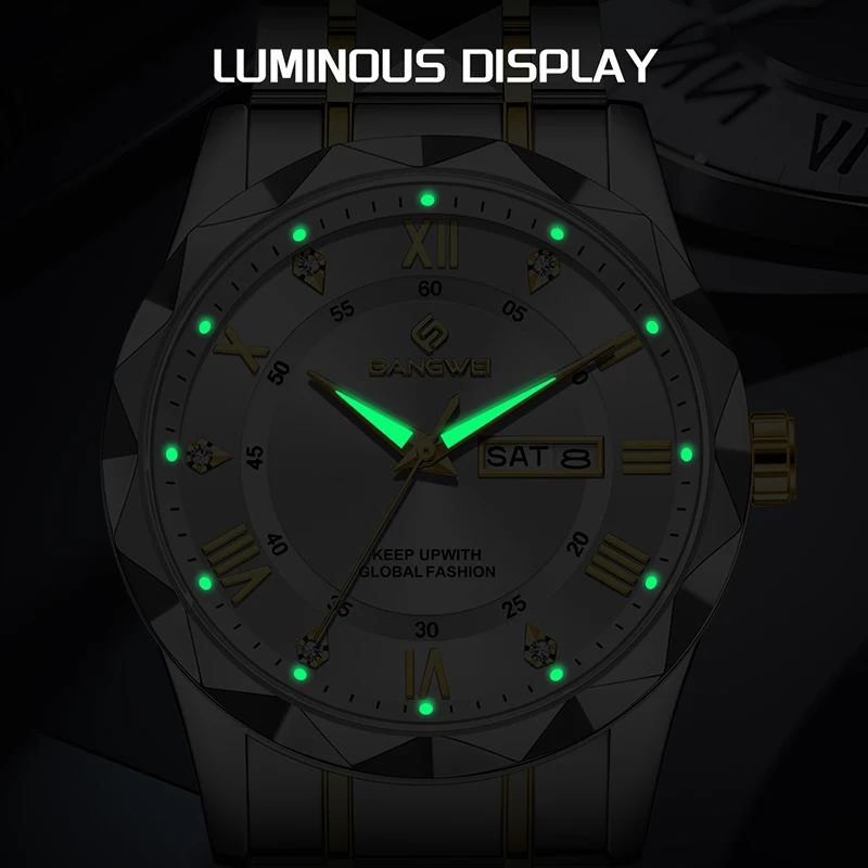 BANGWEI الإبداعية ساعة ماسية المرأة العلامة التجارية الفاخرة المرأة كوارتز ساعة اليد موضة مقاوم للماء الساعات للنساء Reloj Mujer