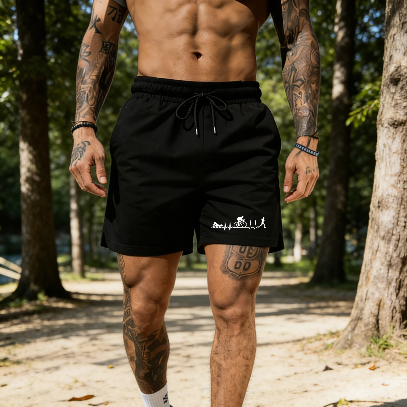 

Мужские карманные брюки для велоспорта и бега, универсальные черные широкие брюки в стиле ретро, унисекс, свободные мягкие шорты на шнурке