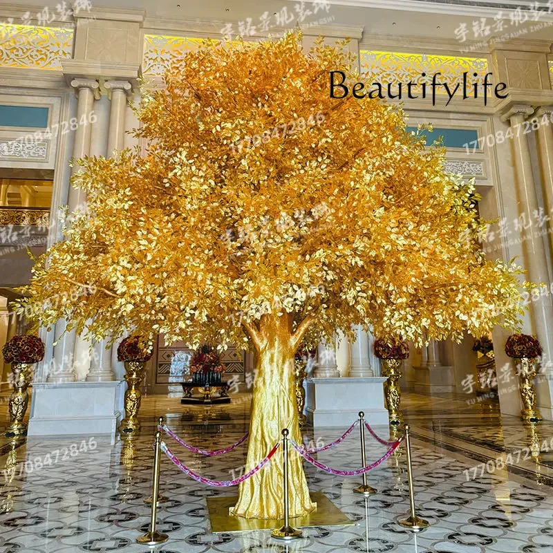 Imitative Tree Golden Banyan Cash Tree Outdoor Shopping Mall Large Red Envelope Golden Tree