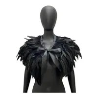 Halloween Punk Cosplay Party Elegant Womens Shawl Feather Masked Ball Carnival Scarf Red Scarf Girl Designer Feather Punk