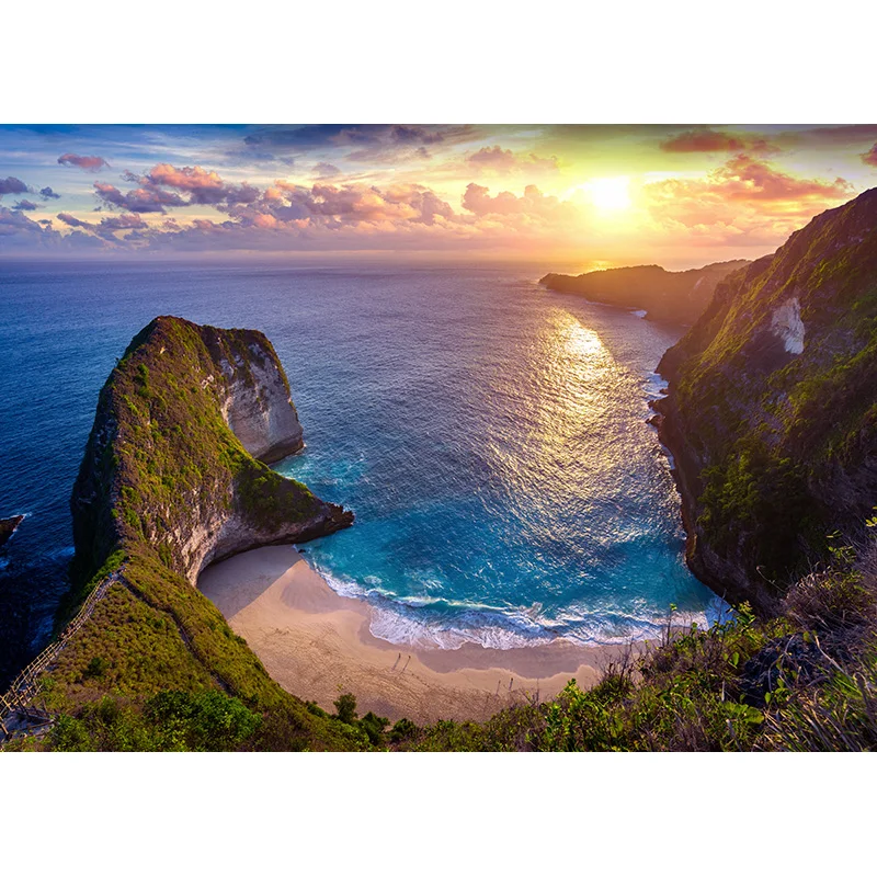 Shuozhike-夏の熱帯の海のビーチの写真の背景、ヤシの木、美しい写真の背景、写真スタジオの小道具、HJK-03