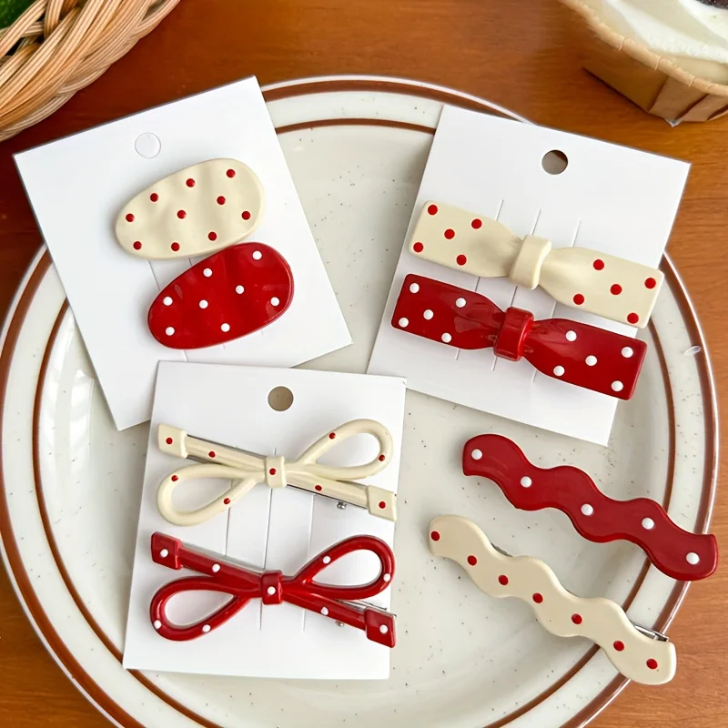 

Набор из 10 заколок для волос, случайные стили, ретро-заколки с бантом в горошек, заколки-«уточки», нишевый дизайн, заколки для челки, универсальные заколки для девочек, аксессуары для волос