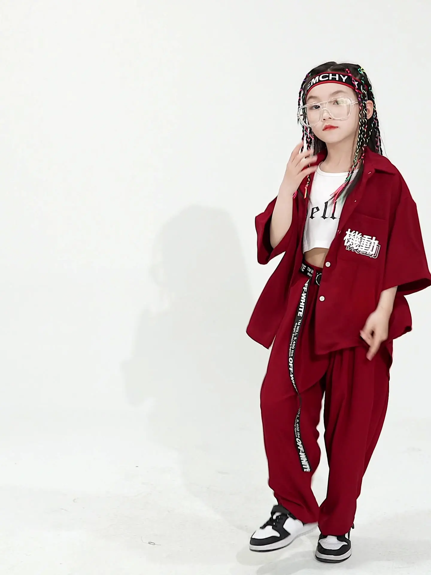 

Kawaii Girl Boy Fashion Performance Costume T-Shirt Shirt Pants Set Student Cartoon Casual Street Dance Costume 2-Piece Set New