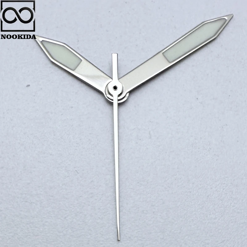 NOOKIDA Argento Semplice Lucido Lancette Verde Luminoso per Il Giappone NH35/NH36/4R/7S Movimento Automatico Orologio Meccanico Accessori