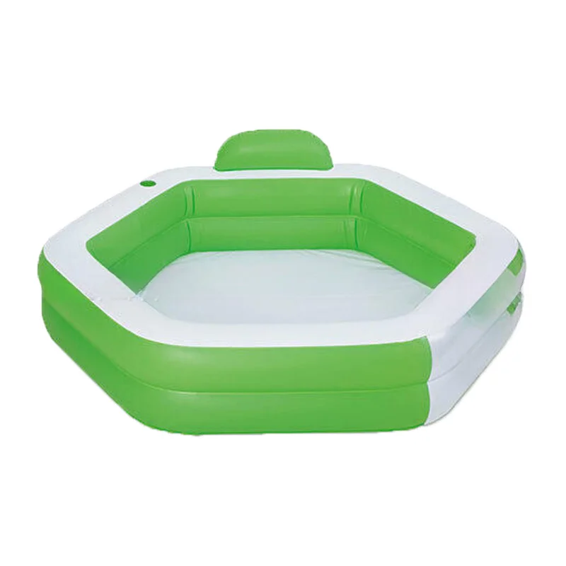 Hexagonal transparent paddling pool PVC inflatable large outdoor family pool