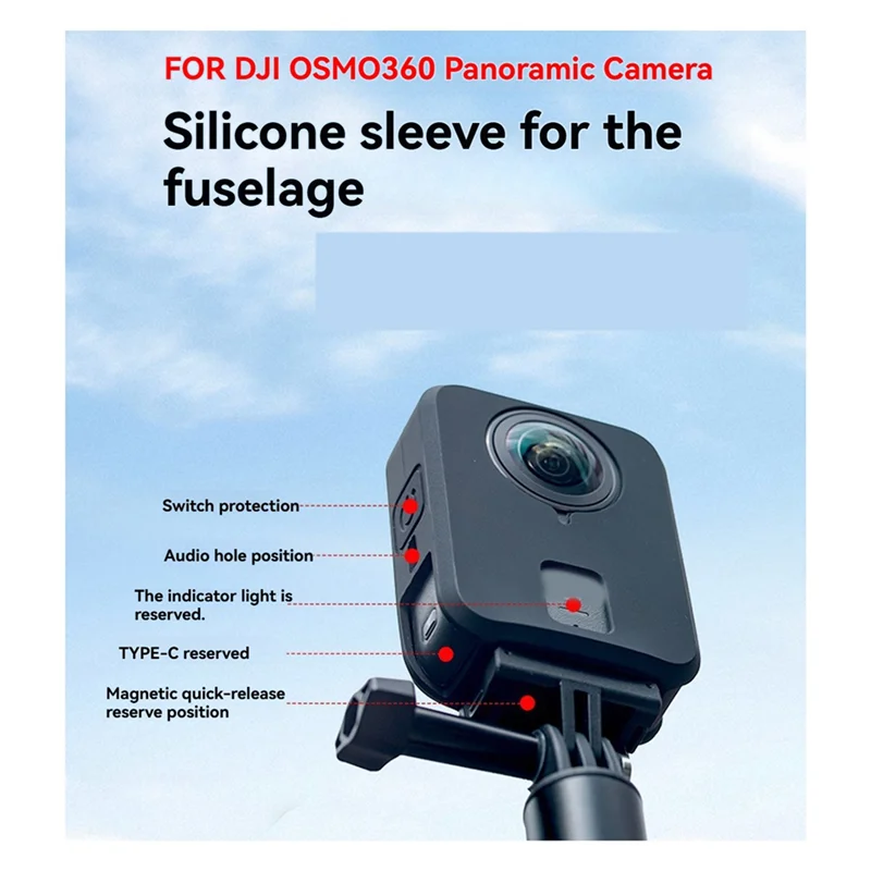 FFYY-For DJI Osmo 360 Silicone Protective Full Cover Shell Soft Silicone Case Camera Accessory For DJI Osmo 360