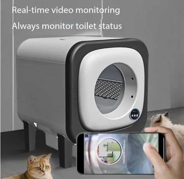 Smart Self-Cleaning Cat Litter Box with Ventilation Odor Control, Anti-Pinch Sensors, Extra Large for Multi-Cat Households