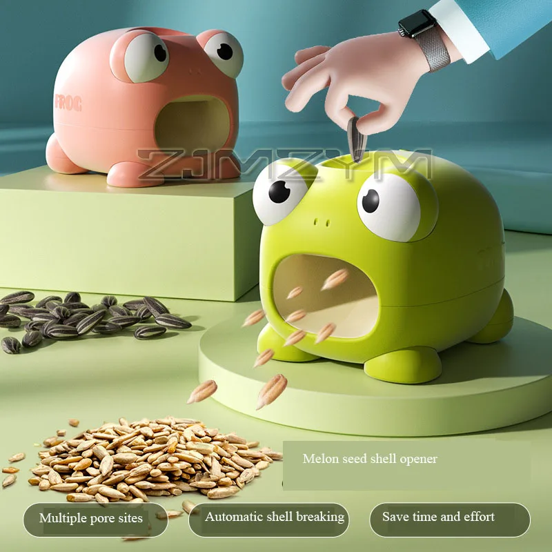 Rechargeable Creative Frog Shaped Automatic Melon Seed Sheller Cartoon Smart Porous Electric Anti Pinch Hands Melon Seed Sheller - view 2