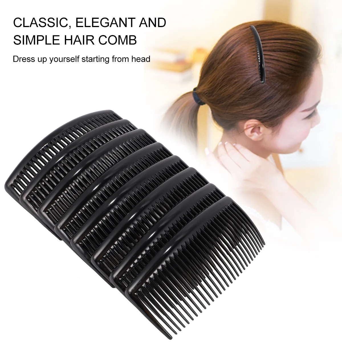 24Pcs Plastic Side Combs for Women Elegant Versatile Hair Setting Comb Reduces Breakage Sturdy Small Size Hair Styling Combs