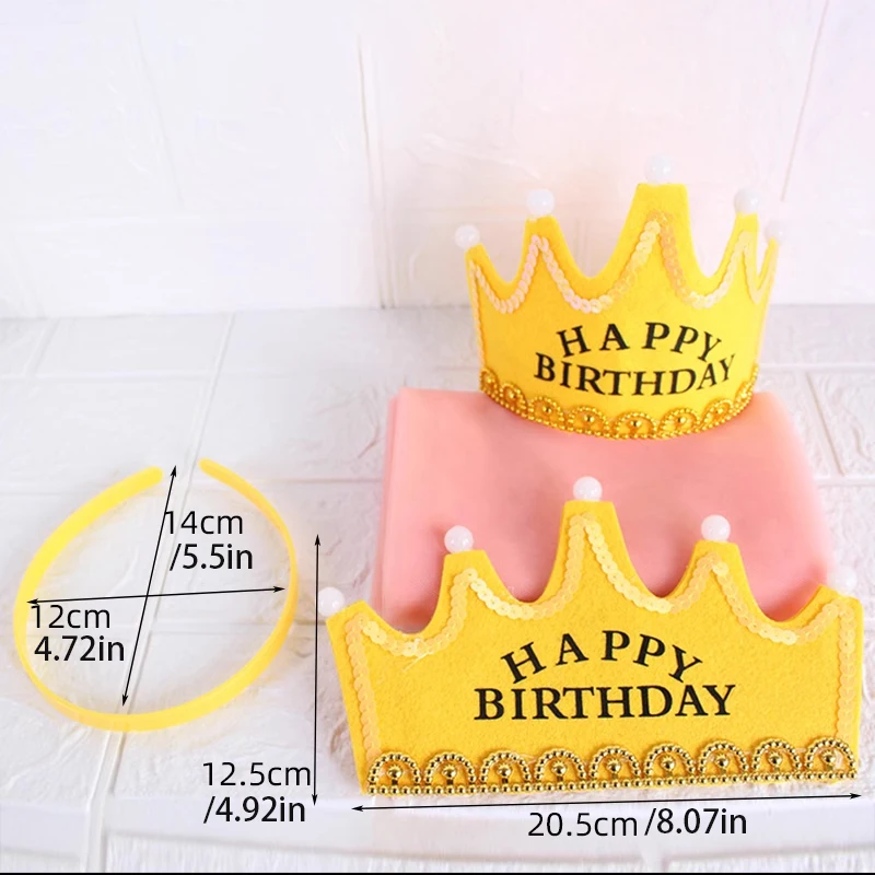 Happy Birthday Hat Glow Hat Glow Crown Prince Princess Crown Tiara Party Decoration Birthday Supplies