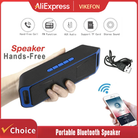Portable Bluetooth Speaker Wireless Mini Speaker Amplifier Stereo Subwoofer Speaker TF/FM Radio USB Built-in Mic Dual Bass